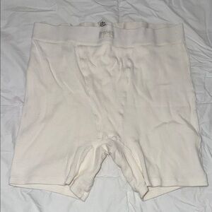 SKIMS Women's Cream Ribbed Bike Shorts